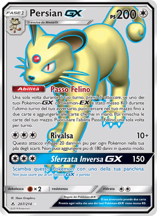 Carta Persian GX dell'espansione Legami Inossidabili, numero 207/214