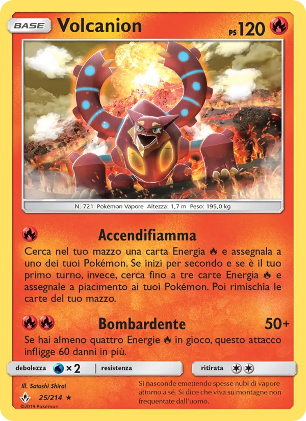 Carta Volcanion dell'espansione Legami Inossidabili, numero 25/214