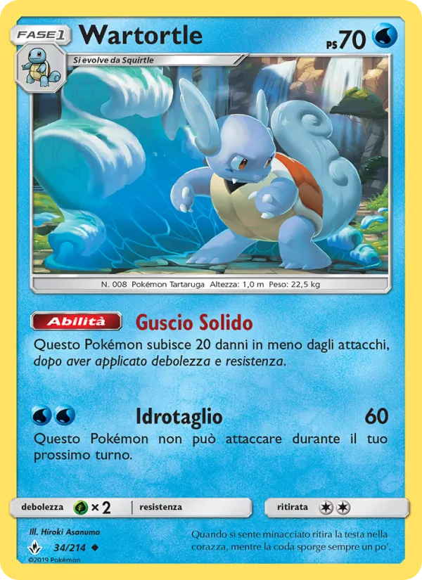 Carta Wartortle dell'espansione Legami Inossidabili, numero 34/214