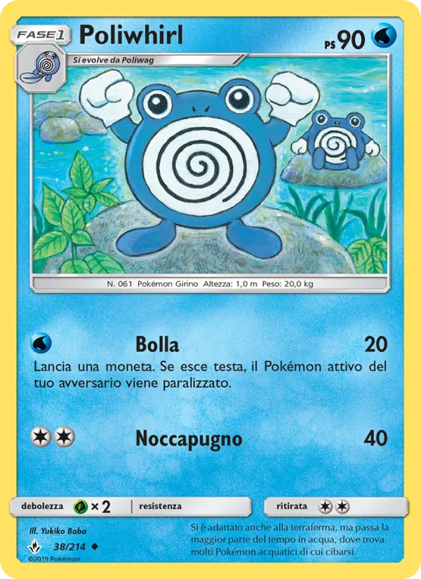 Carta Poliwhirl dell'espansione Legami Inossidabili, numero 38/214