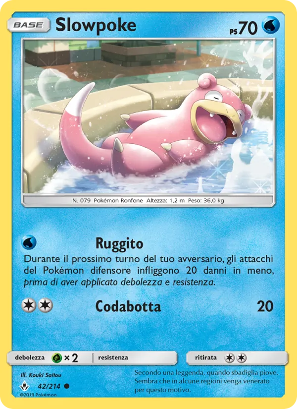 Carta Slowpoke dell'espansione Legami Inossidabili, numero 42/214