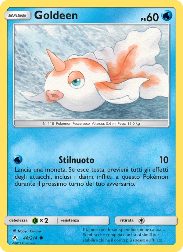 Carta Goldeen dell'espansione Legami Inossidabili, numero 48/214