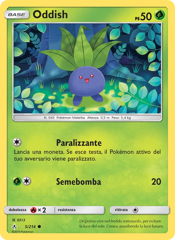 Carta Oddish dell'espansione Legami Inossidabili, numero 5/214