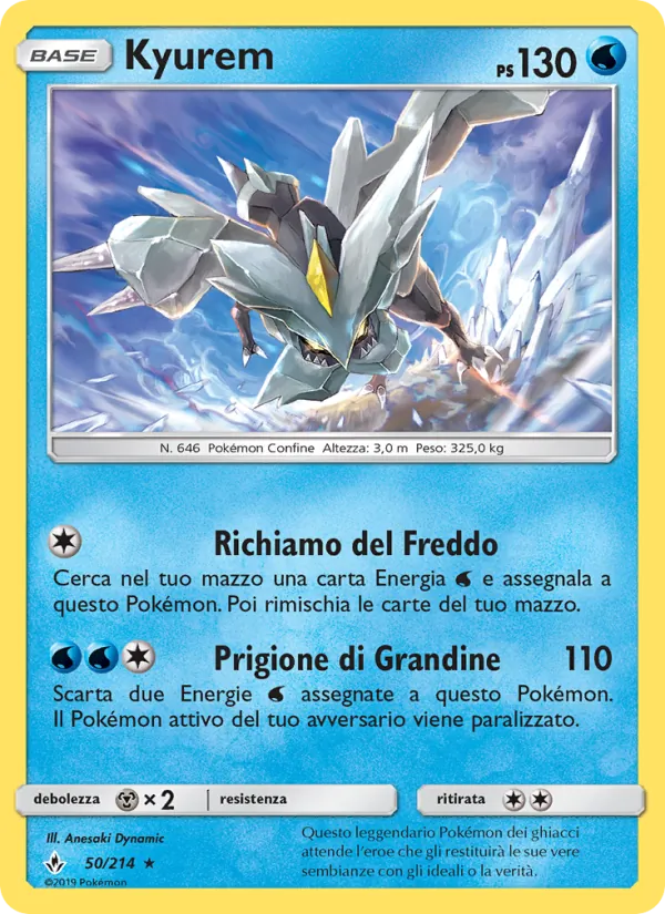 Carta Kyurem dell'espansione Legami Inossidabili, numero 50/214