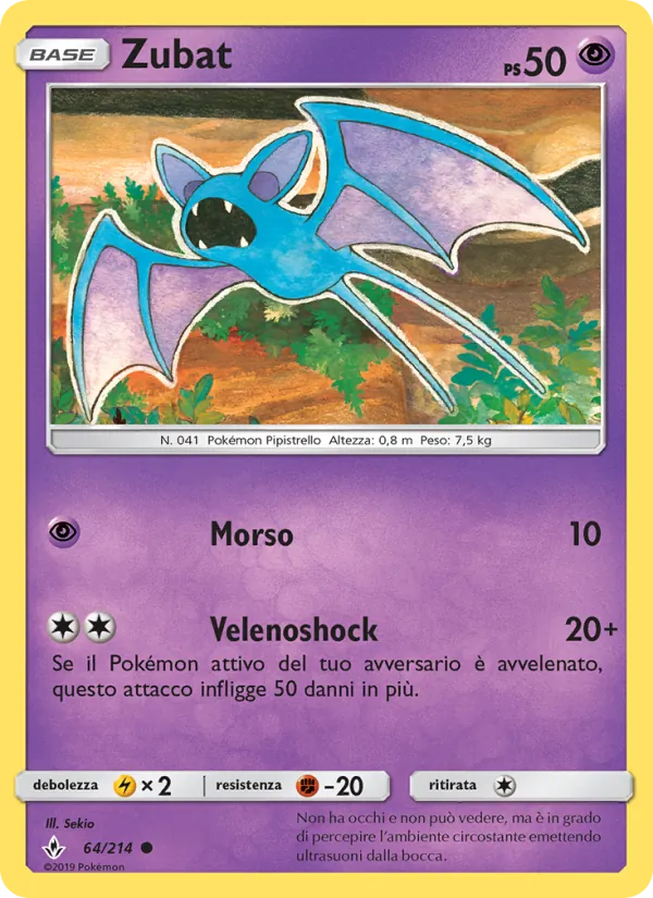 Carta Zubat dell'espansione Legami Inossidabili, numero 64/214