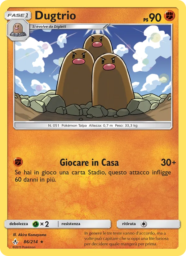 Carta Dugtrio dell'espansione Legami Inossidabili, numero 86/214