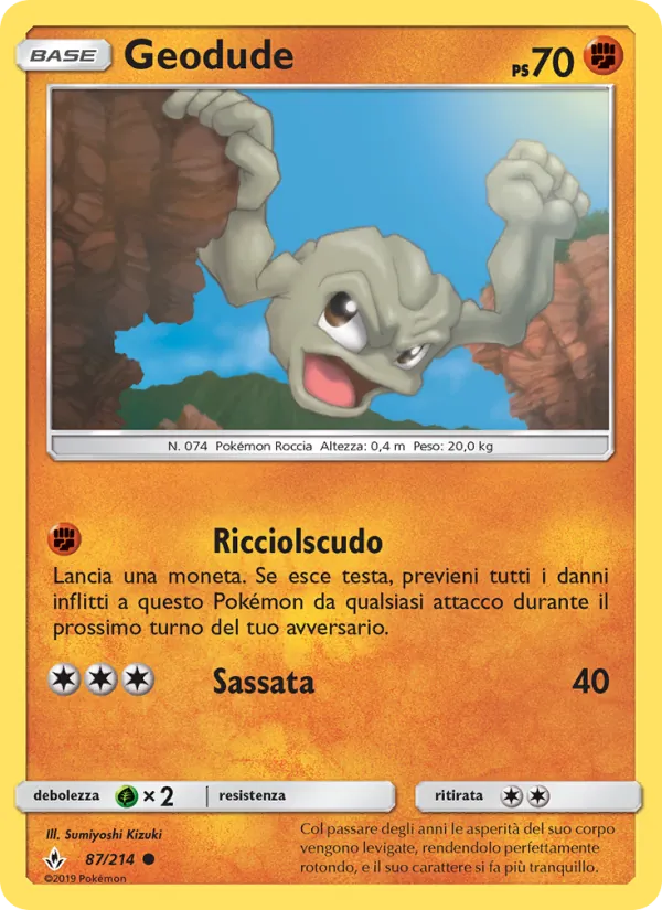 Carta Geodude dell'espansione Legami Inossidabili, numero 87/214