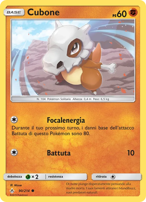 Carta Cubone dell'espansione Legami Inossidabili, numero 90/214