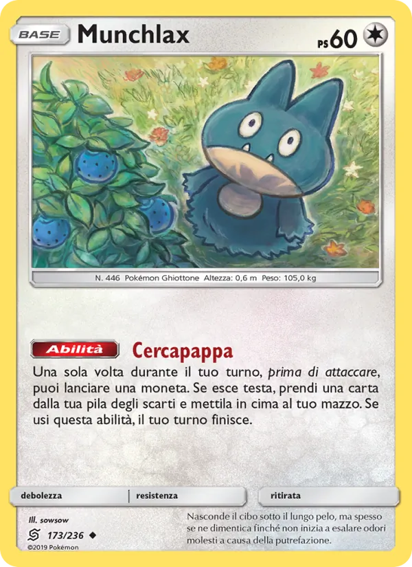 Carta Munchlax dell'espansione Sintonia Mentale, numero 173/236