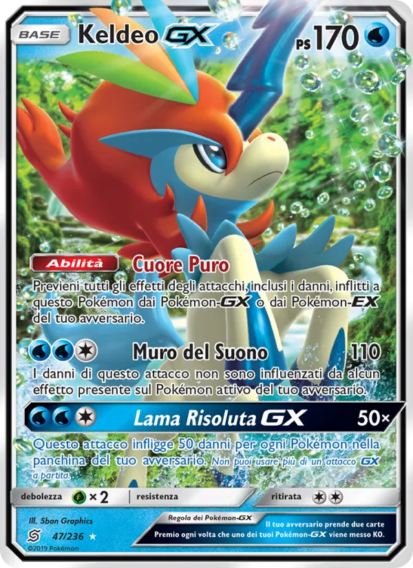 Carta Keldeo GX dell'espansione Sintonia Mentale, numero 47/236