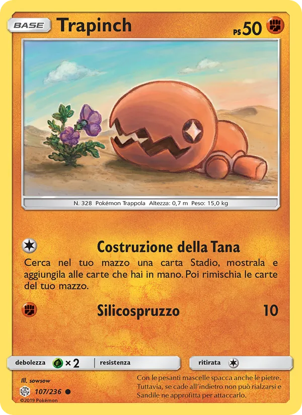 Carta Trapinch dell'espansione Eclissi Cosmica, numero 107/236