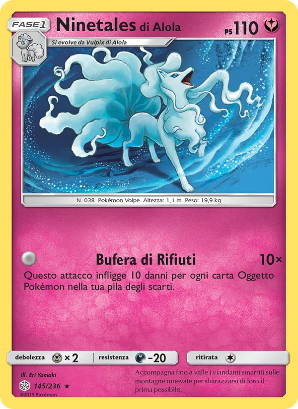 Carta Ninetales di Alola dell'espansione Eclissi Cosmica, numero 145/236