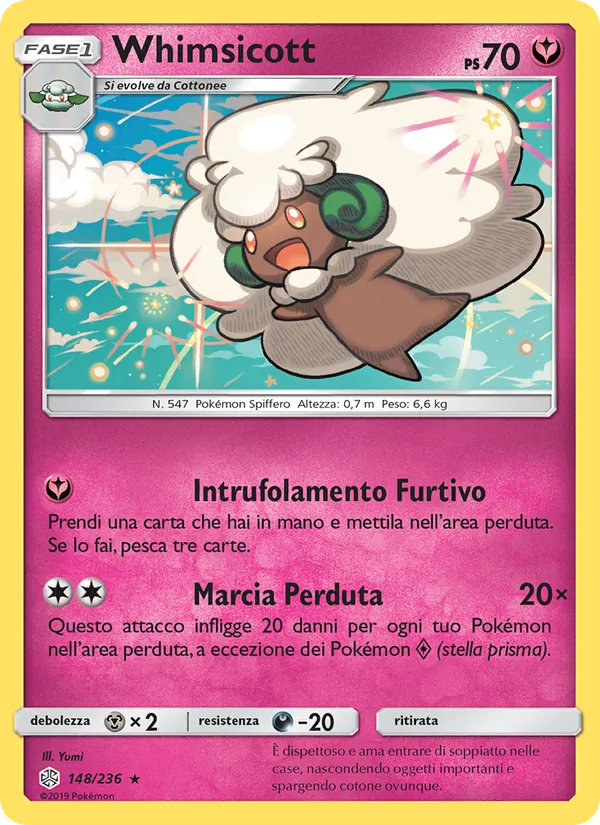 Carta Whimsicott dell'espansione Eclissi Cosmica, numero 148/236