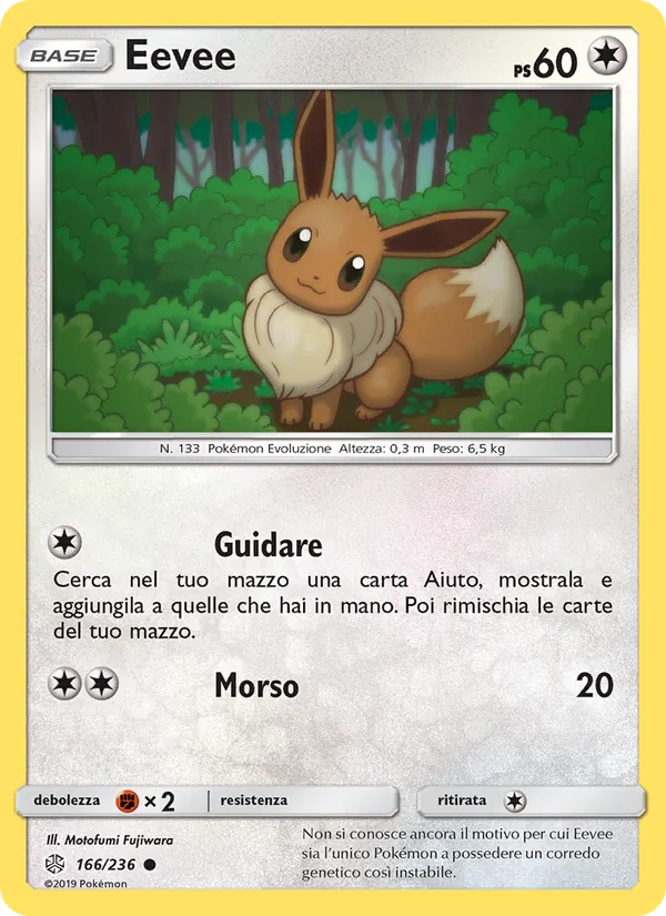 Carta Eevee dell'espansione Eclissi Cosmica, numero 166/236