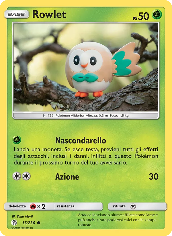 Carta Rowlet dell'espansione Eclissi Cosmica, numero 17/236