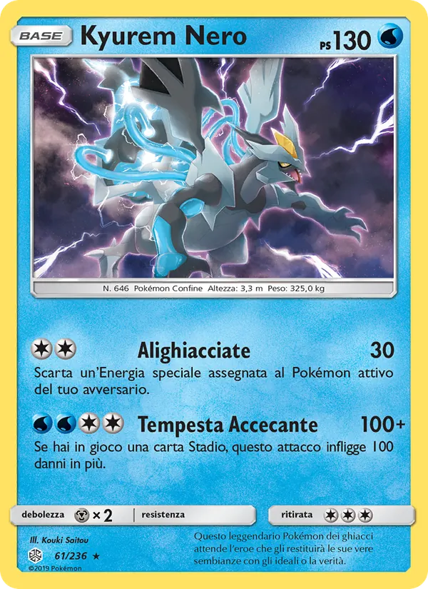 Carta Kyurem Nero dell'espansione Eclissi Cosmica, numero 61/236