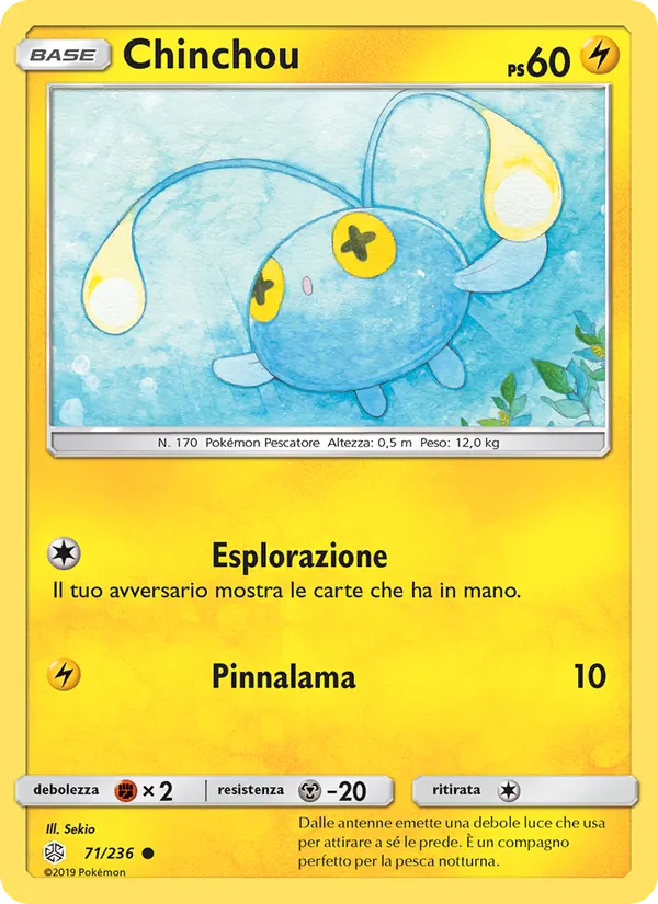 Carta Chinchou dell'espansione Eclissi Cosmica, numero 71/236