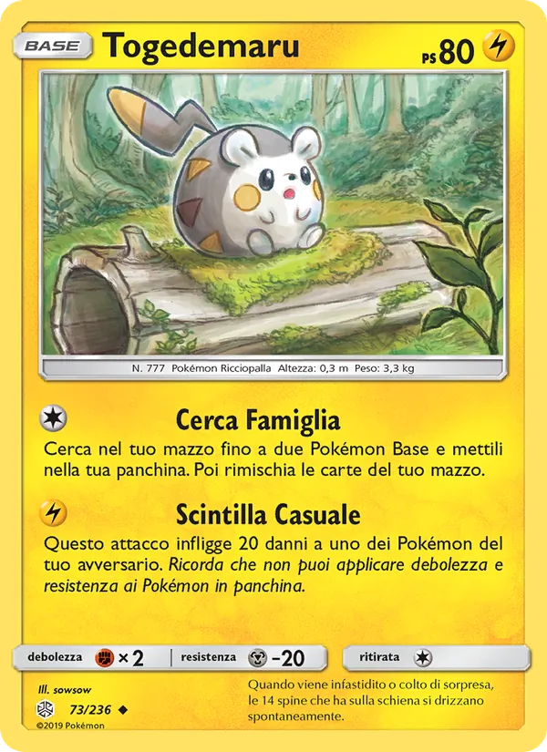 Carta Togedemaru dell'espansione Eclissi Cosmica, numero 73/236