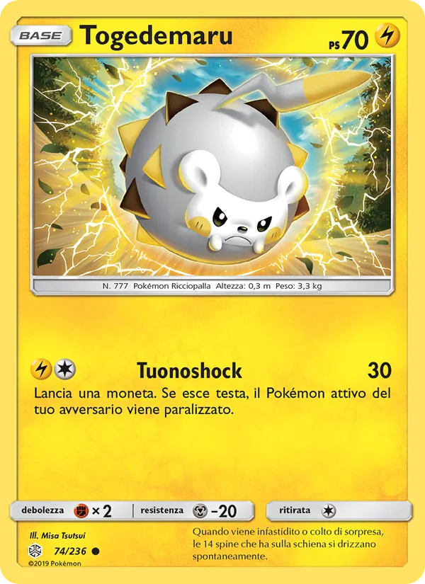 Carta Togedemaru dell'espansione Eclissi Cosmica, numero 74/236