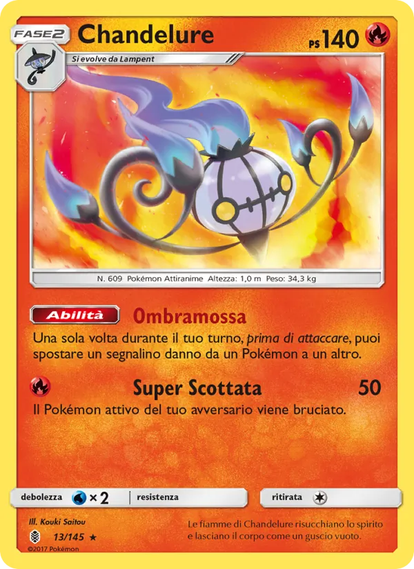 Carta Chandelure dell'espansione Guardiani Nascenti, numero 13/145