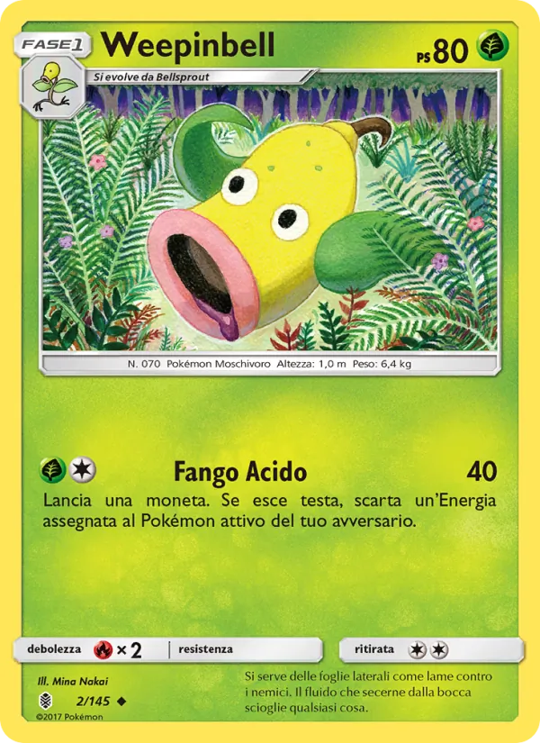 Carta Weepinbell dell'espansione Guardiani Nascenti, numero 2/145