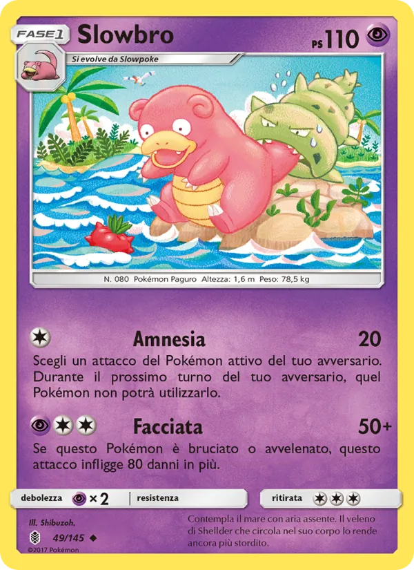 Carta Slowbro dell'espansione Guardiani Nascenti, numero 49/145