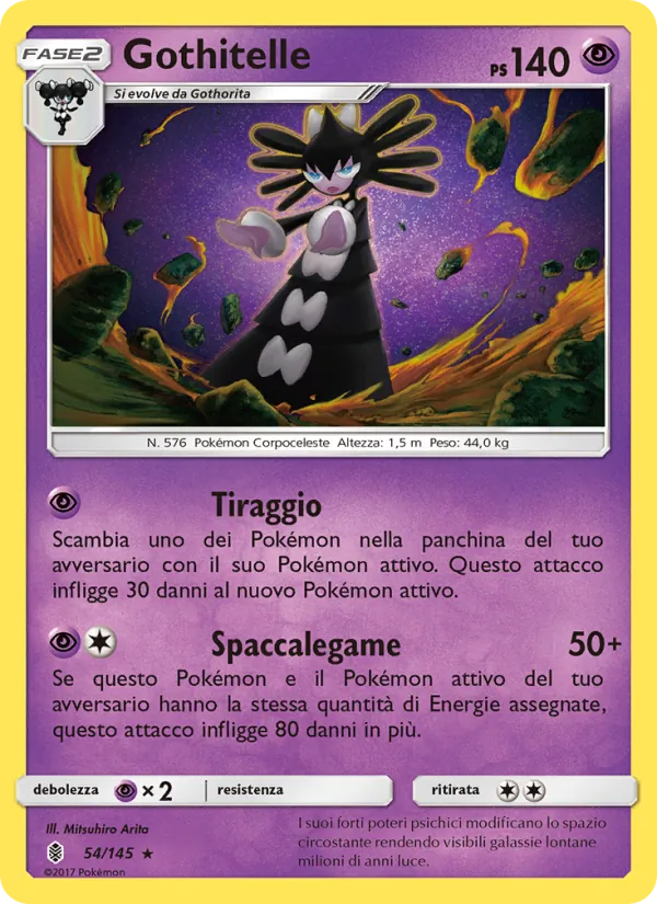 Carta Gothitelle dell'espansione Guardiani Nascenti, numero 54/145