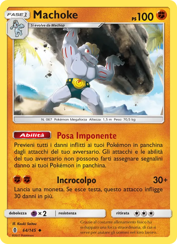 Carta Machoke dell'espansione Guardiani Nascenti, numero 64/145