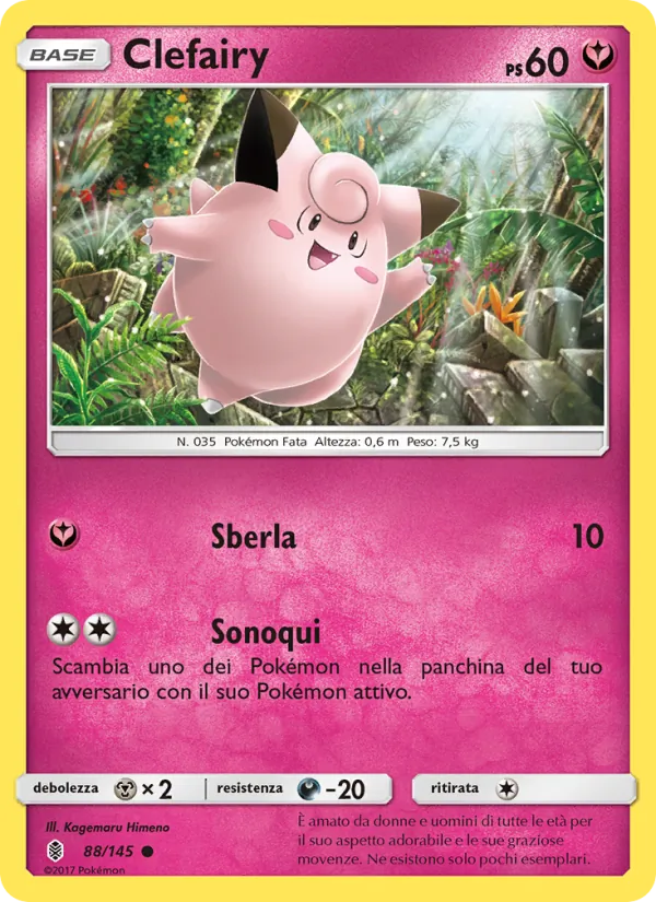 Carta Clefairy dell'espansione Guardiani Nascenti, numero 88/145