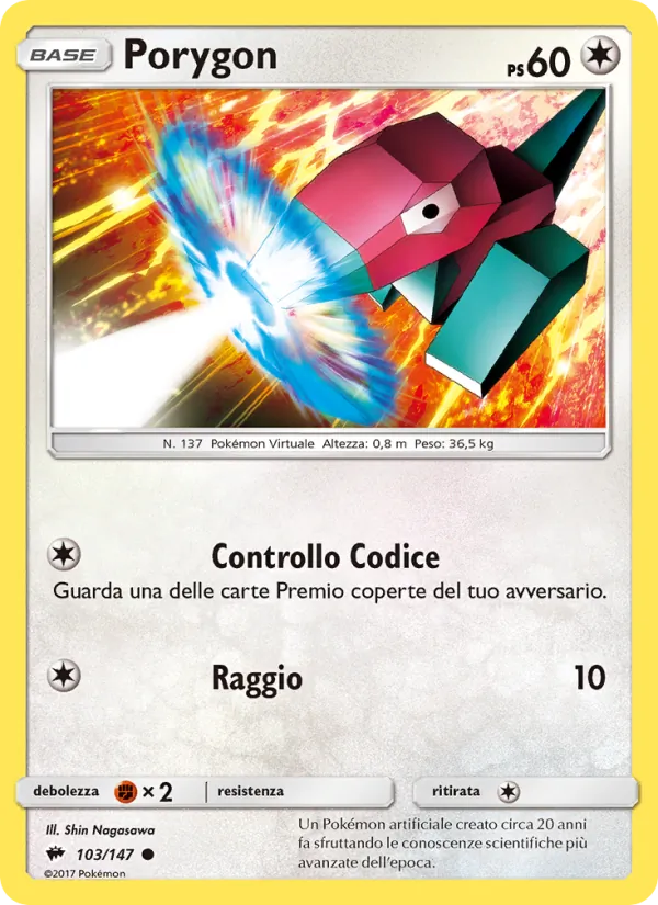 Carta Porygon dell'espansione Ombre Infuocate, numero 103/147