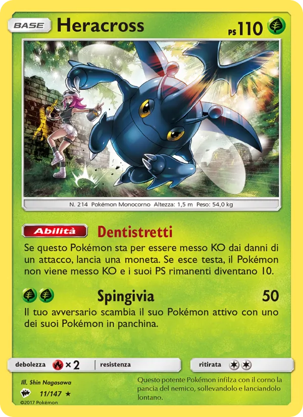 Carta Heracross dell'espansione Ombre Infuocate, numero 11/147