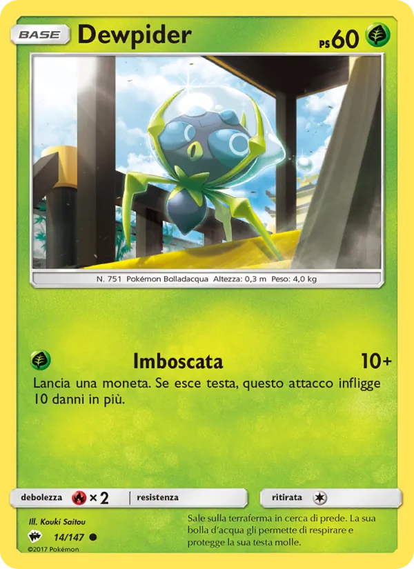 Carta Dewpider dell'espansione Ombre Infuocate, numero 14/147