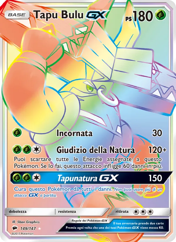 Carta Tapu Bulu GX dell'espansione Ombre Infuocate, numero 149/147