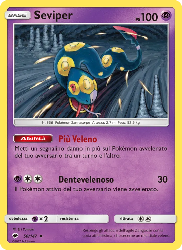Carta Seviper dell'espansione Ombre Infuocate, numero 50/147