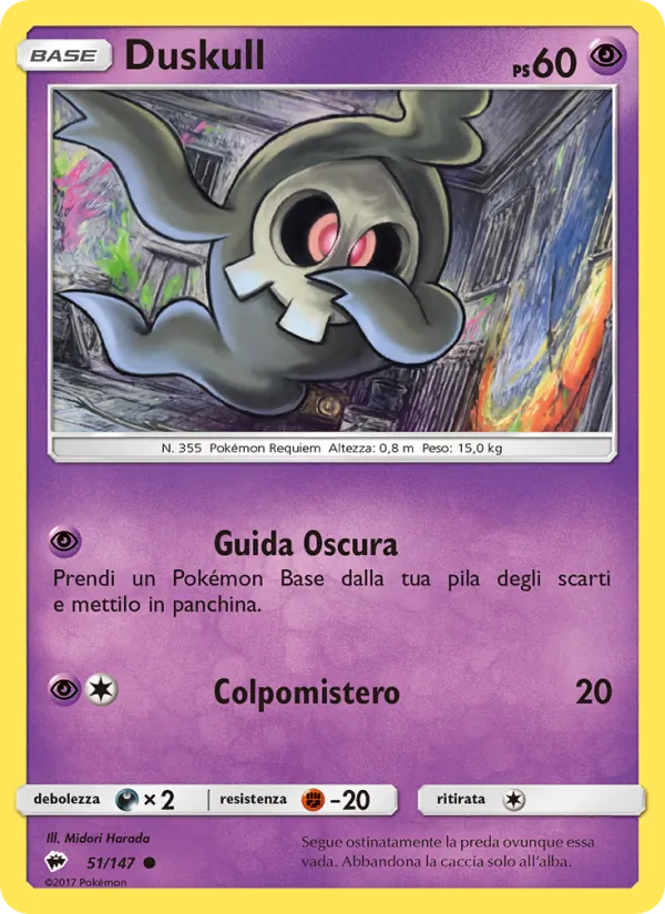 Carta Duskull dell'espansione Ombre Infuocate, numero 51/147