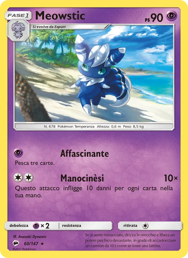 Carta Meowstic dell'espansione Ombre Infuocate, numero 60/147