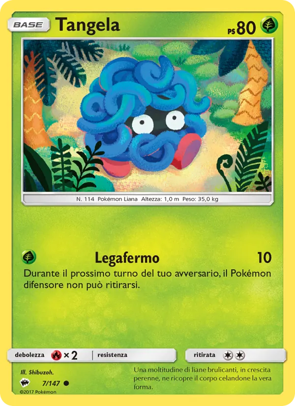 Carta Tangela dell'espansione Ombre Infuocate, numero 7/147