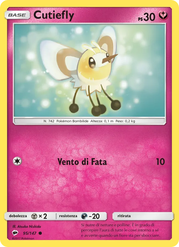 Carta Cutiefly dell'espansione Ombre Infuocate, numero 95/147