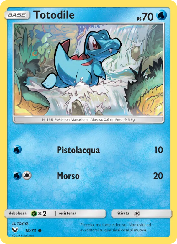 Carta Totodile dell'espansione Leggende Iridescenti, numero 18/73
