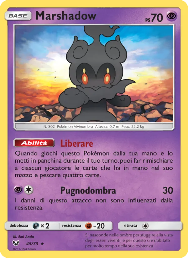 Carta Marshadow dell'espansione Leggende Iridescenti, numero 45/73
