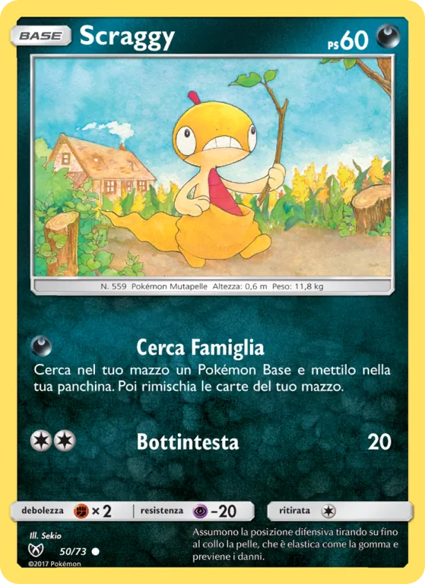 Carta Scraggy dell'espansione Leggende Iridescenti, numero 50/73