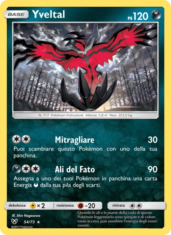 Carta Yveltal dell'espansione Leggende Iridescenti, numero 54/73