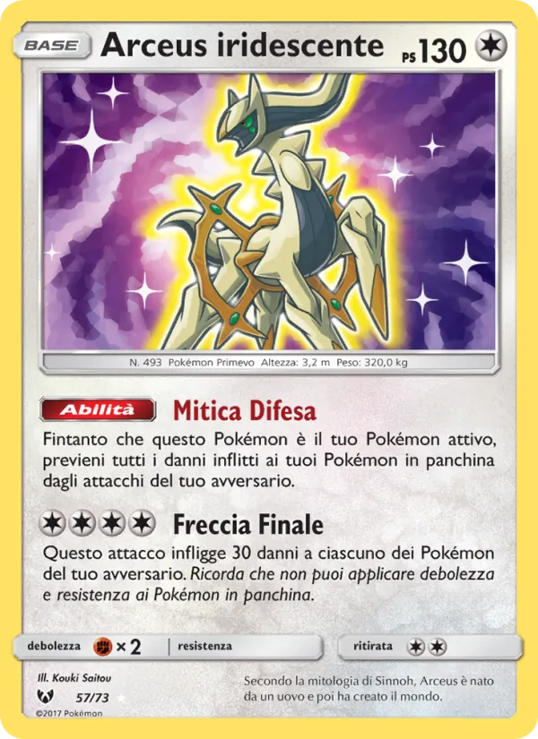 Carta Arceus iridescente dell'espansione Leggende Iridescenti, numero 57/73