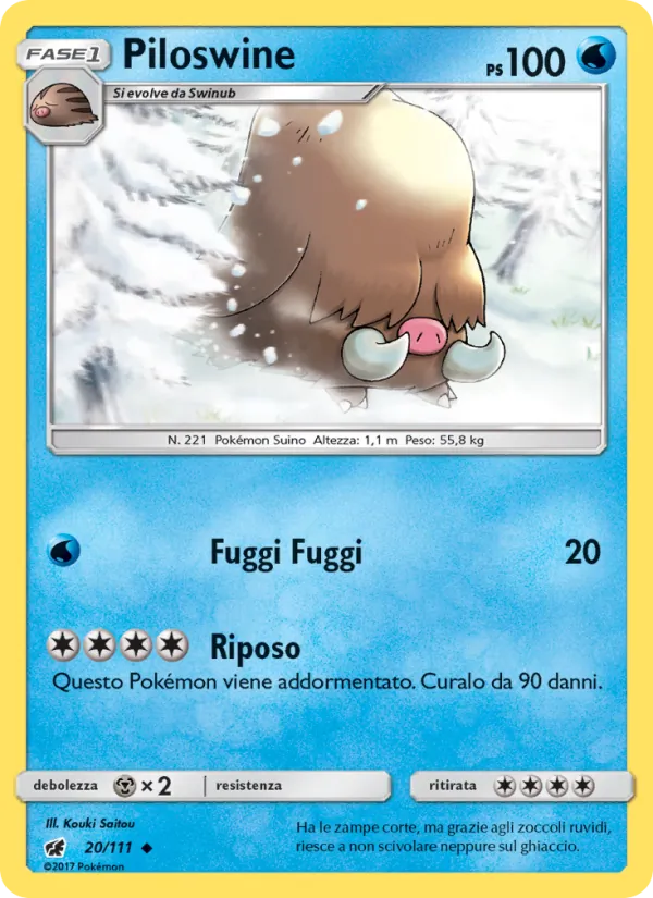 Carta Piloswine dell'espansione Invasione Scarlatta, numero 20/111