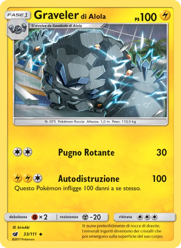 Carta Graveler di Alola dell'espansione Invasione Scarlatta, numero 33/111