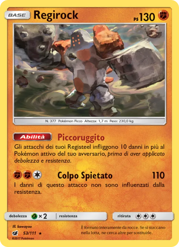 Carta Regirock dell'espansione Invasione Scarlatta, numero 53/111