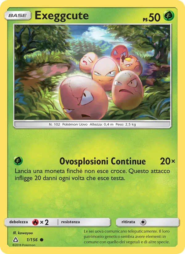 Carta Exeggcute dell'espansione Ultraprisma, numero 1/156