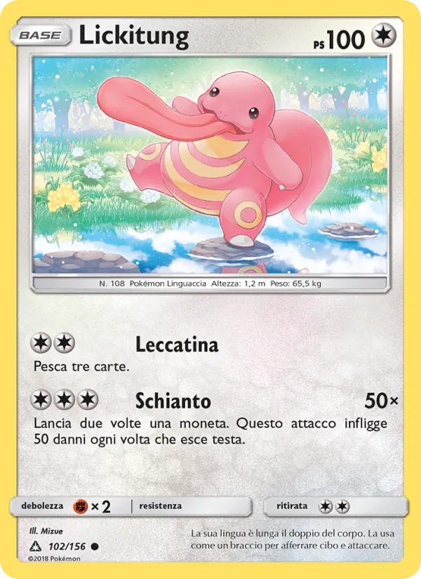 Carta Lickitung dell'espansione Ultraprisma, numero 102/156