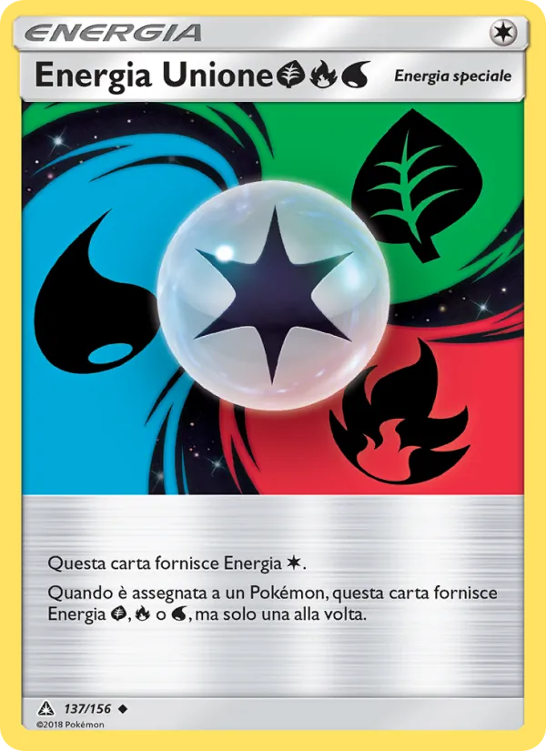 Carta Energia Unione GrassFireWater dell'espansione Ultraprisma, numero 137/156