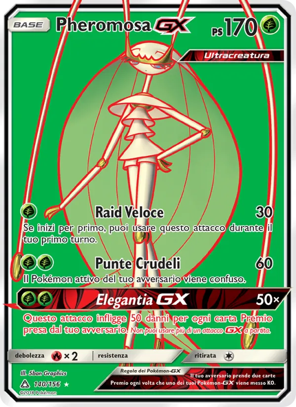 Carta Pheromosa GX dell'espansione Ultraprisma, numero 140/156